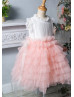 Soft Pink Tulle Ruffle Flower Girl Dress